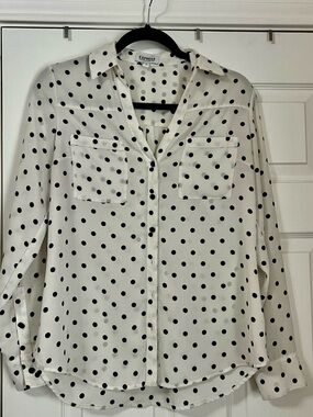Express Portofino Shirt with Black Polka Dots